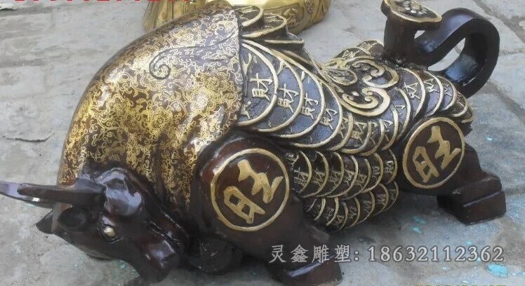 抽象动物牛景观铜雕