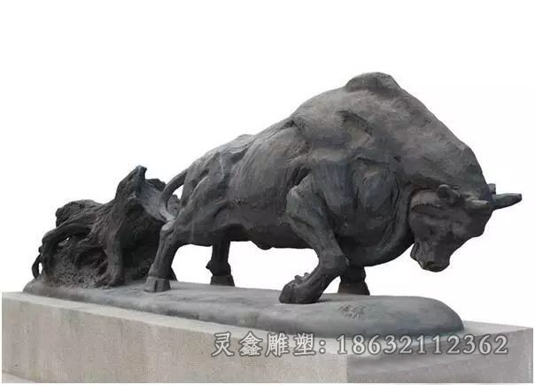 开荒牛园林景观铜雕