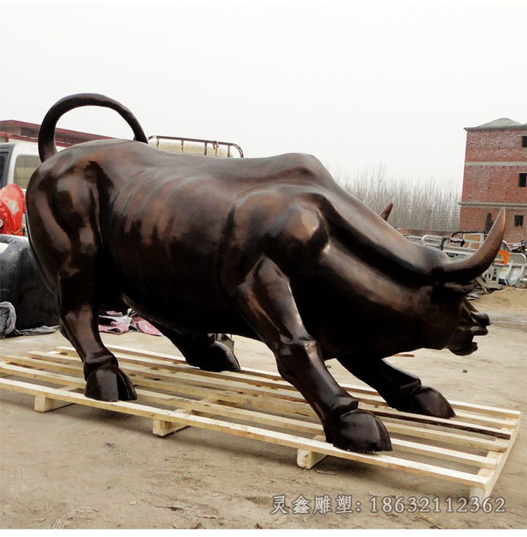 华尔街牛景观动物铜雕