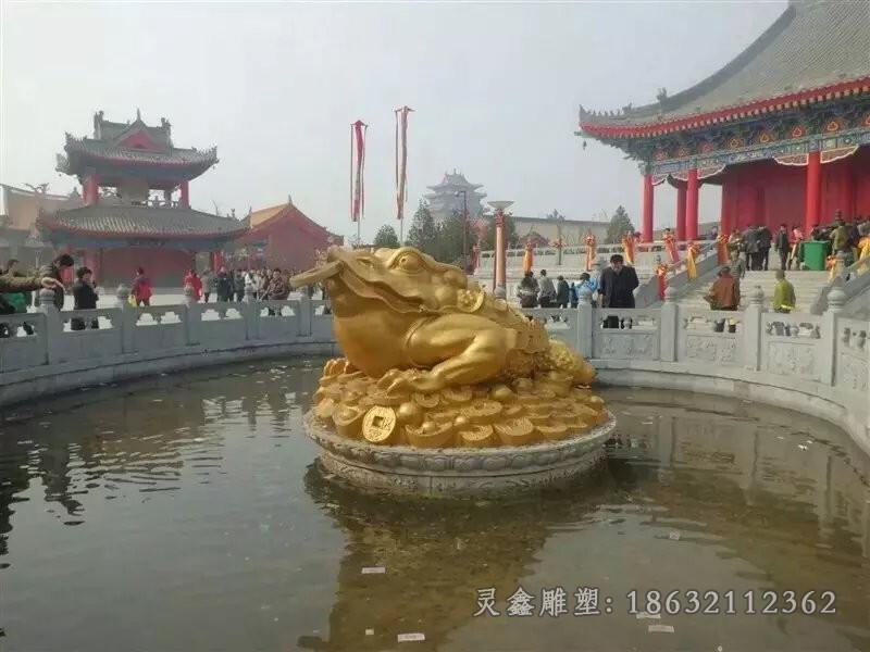 金色金蟾动物景观铜雕