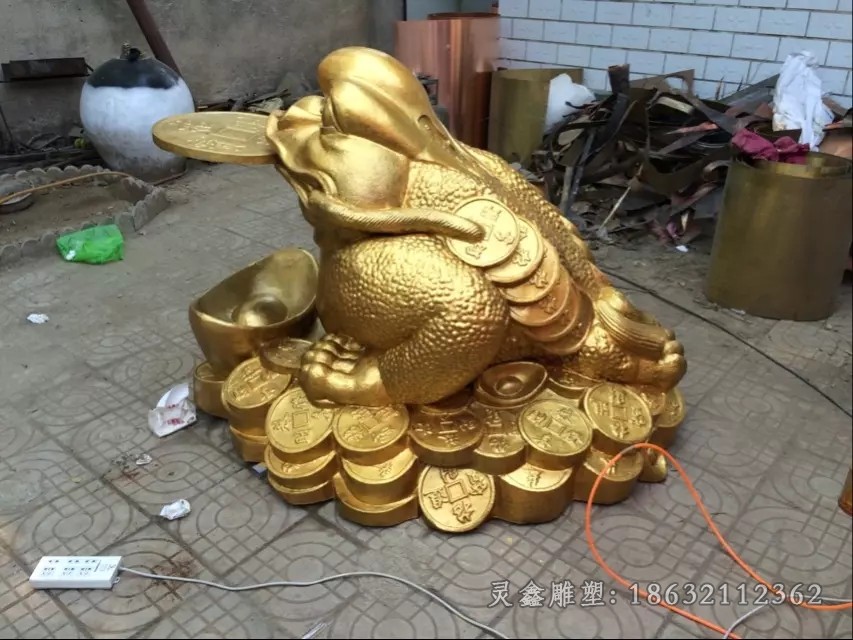 招财金蟾动物标志铜雕