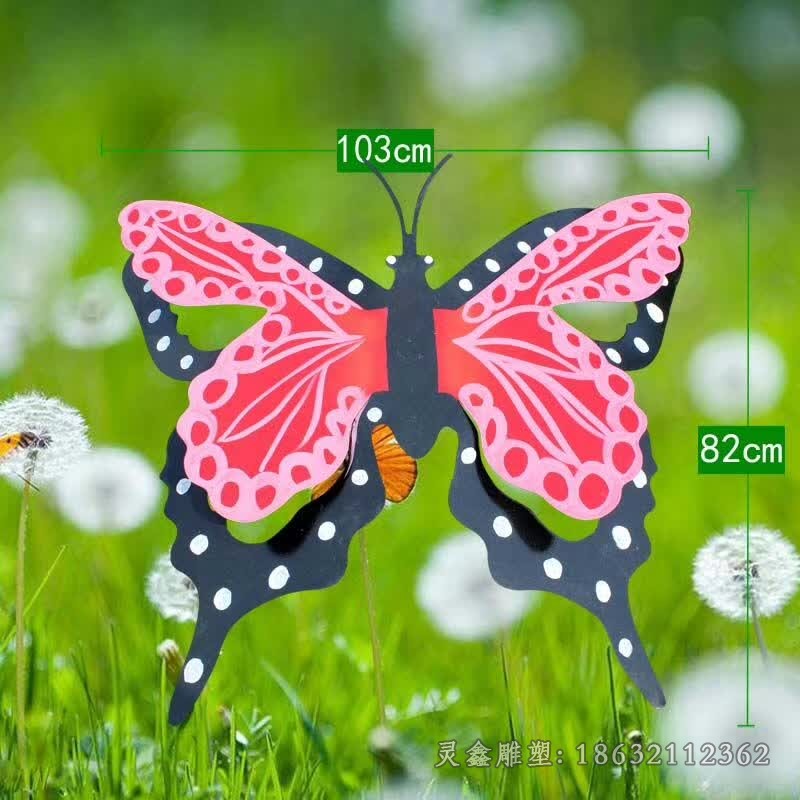 不锈钢彩绘蝴蝶公园雕塑