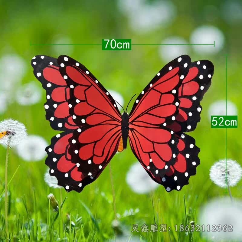 不锈钢彩绘蝴蝶户外雕塑