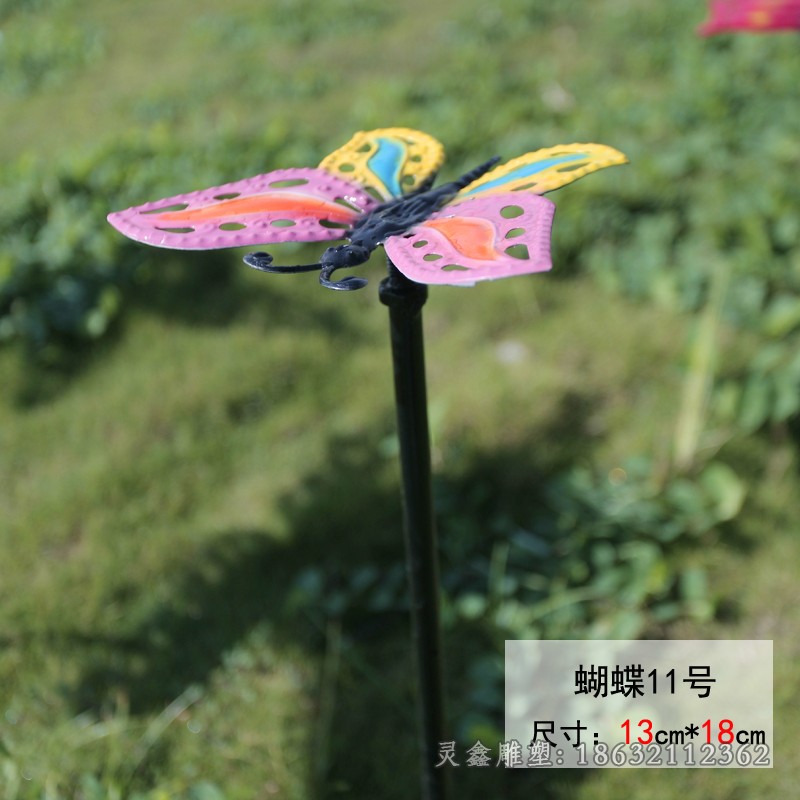 不锈钢彩绘蝴蝶街边雕塑