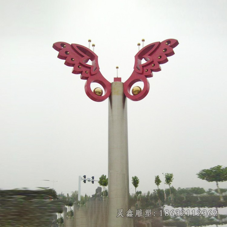 红色蝴蝶不锈钢景观雕塑