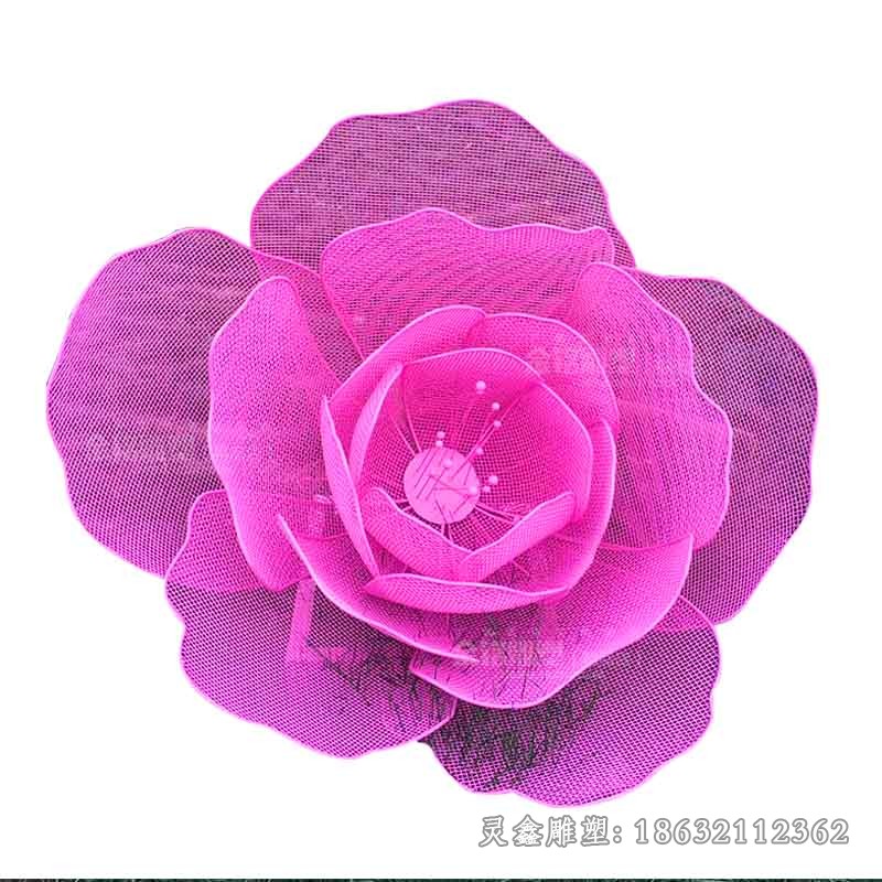 不锈钢镂空玫瑰花景观雕塑