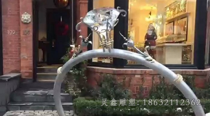 戒指景观不锈钢抽象雕塑
