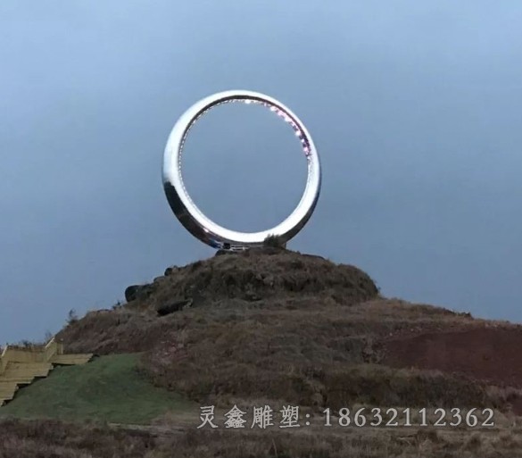 抽象戒指景观不锈钢雕塑