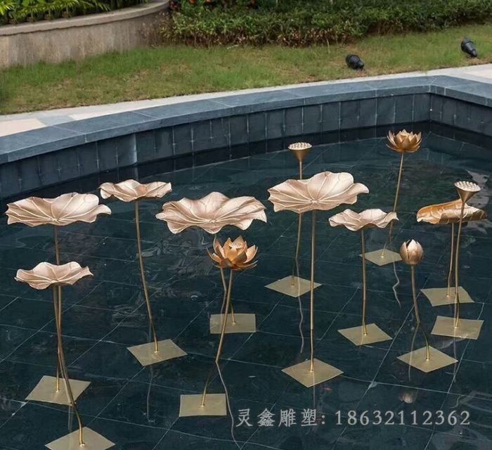 镜面荷叶小区不锈钢雕塑