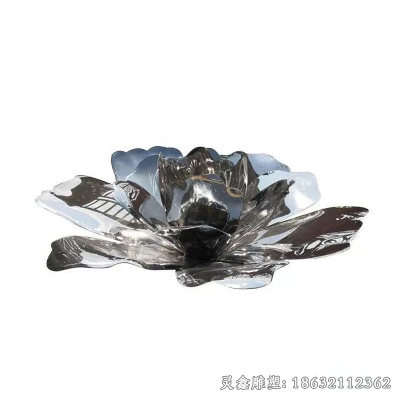 不锈钢镜面荷花公园雕塑