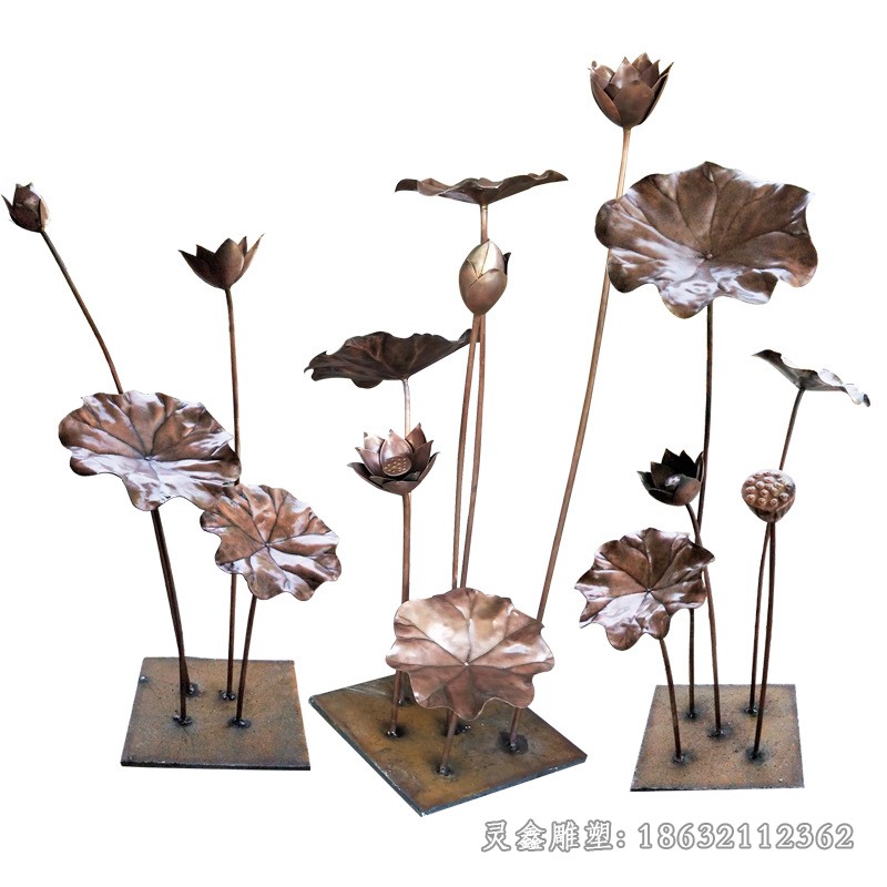 不锈钢镜面标志荷花雕塑