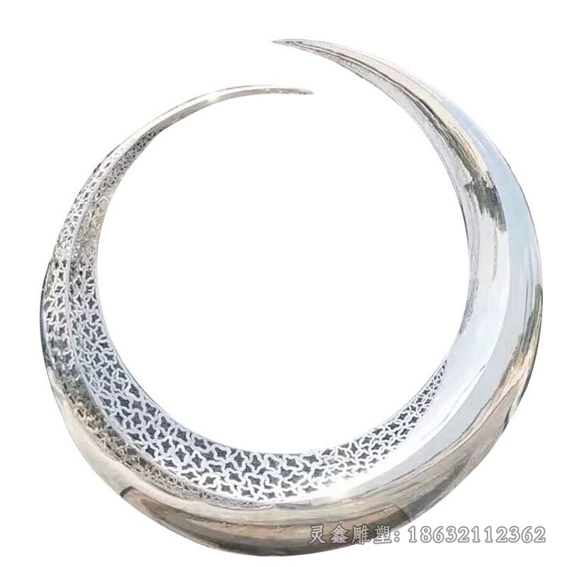 不锈钢镂空月亮景观雕塑