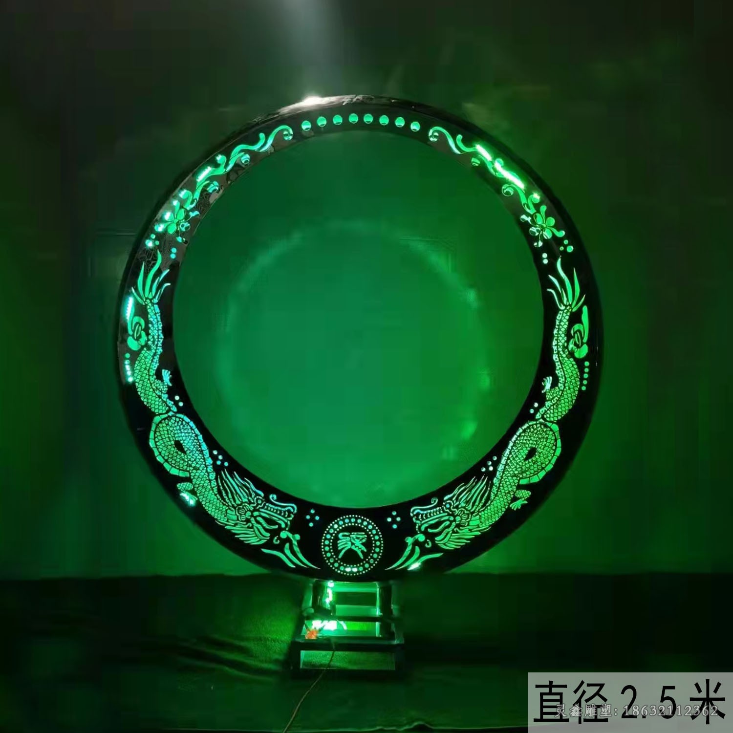 不锈钢发光月亮景观雕塑