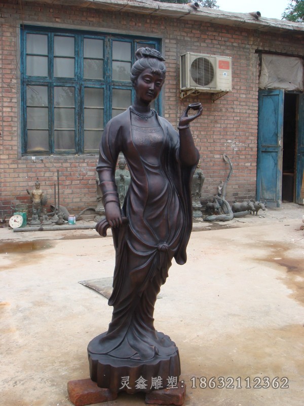 古典美女人物景观铜雕