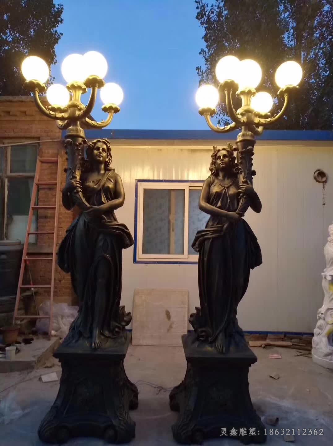 西方美女人物景观铜雕