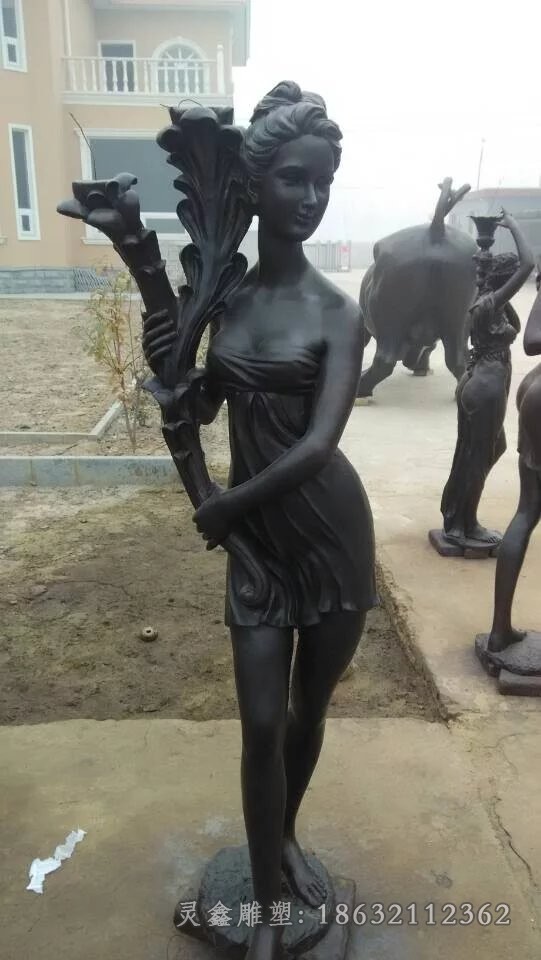 西方美女抽象标志铜雕