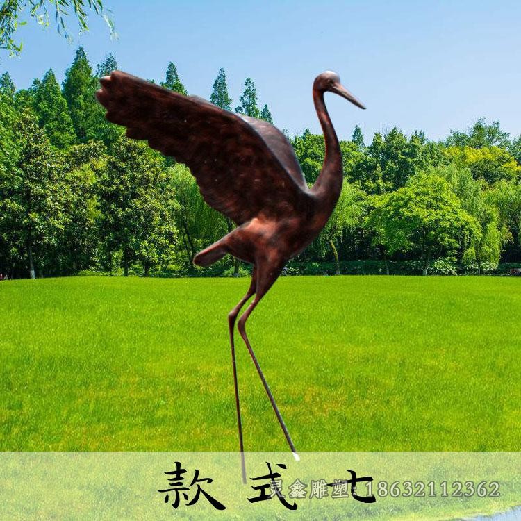 展翅仙鹤城市景观铜雕