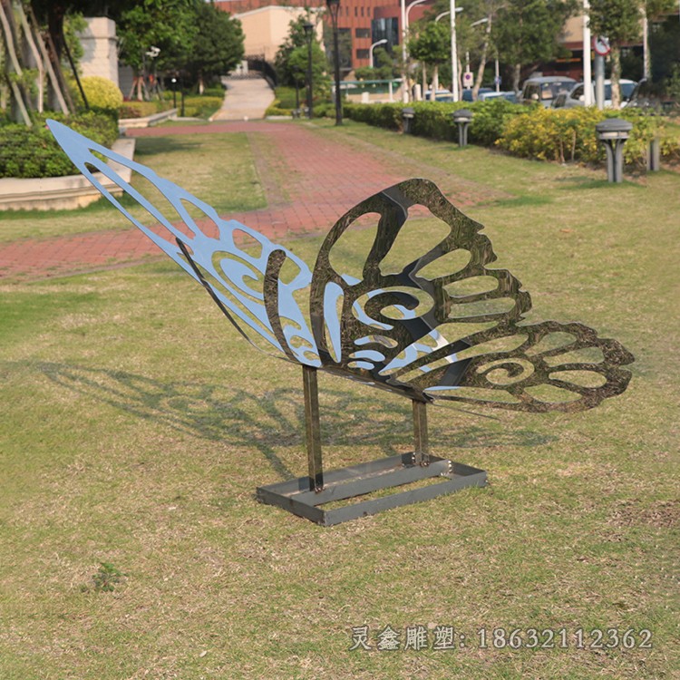 镂空蝴蝶小区不锈钢雕塑