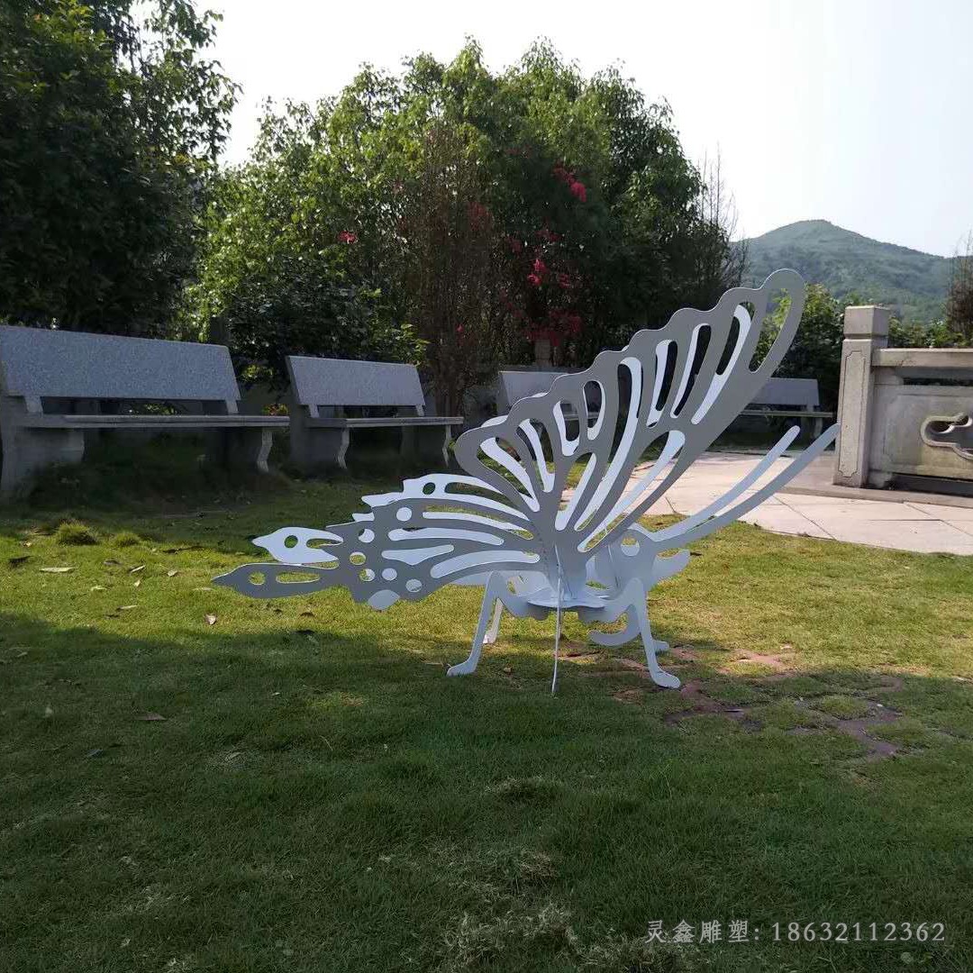 镂空蝴蝶庭院不锈钢雕塑