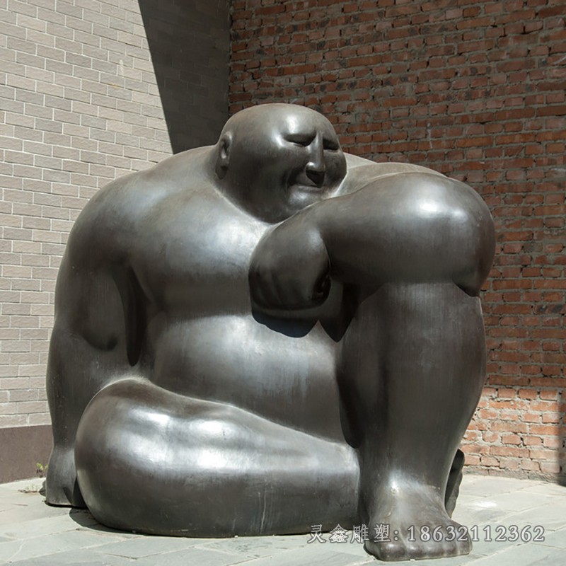 坐姿抽象人物景观铜雕