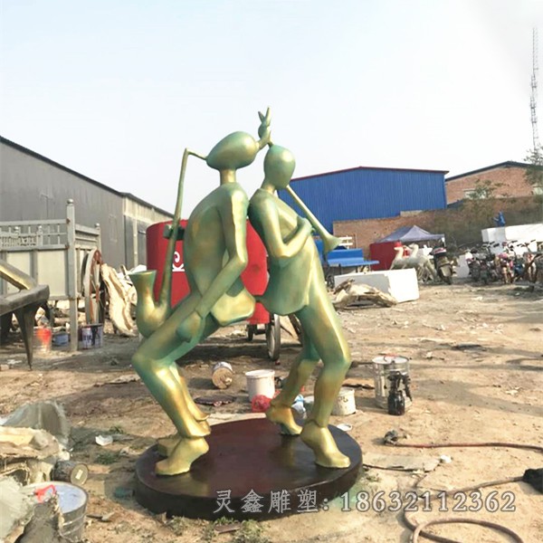 音乐抽象景观人物铜雕