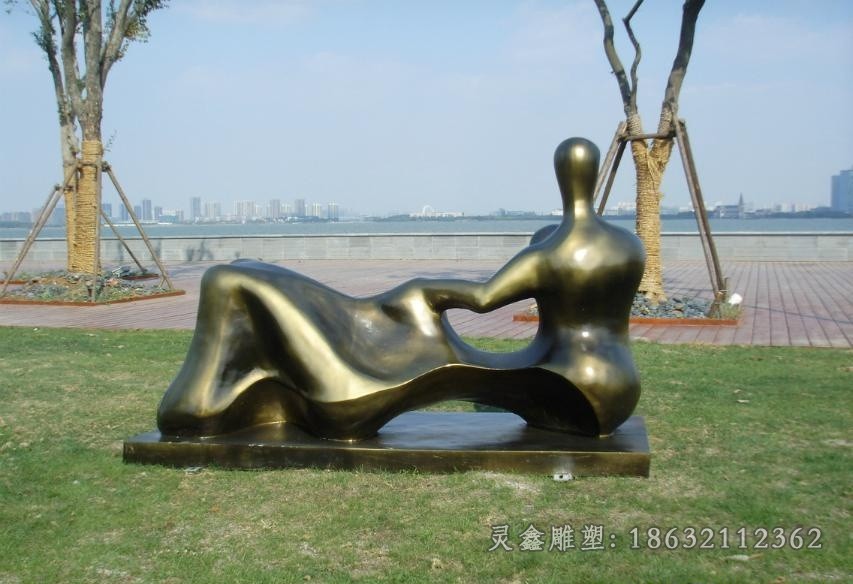 抽象人物标志小品铜雕