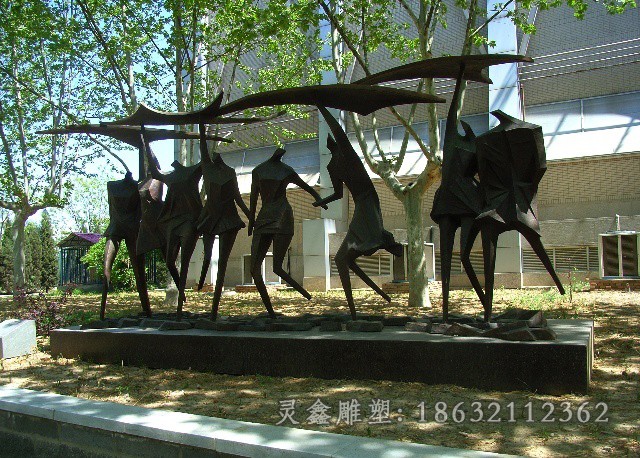 抽象人物标志小品铜雕