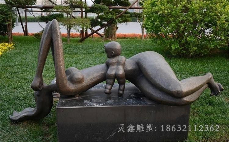 人物抽象标志景观铜雕