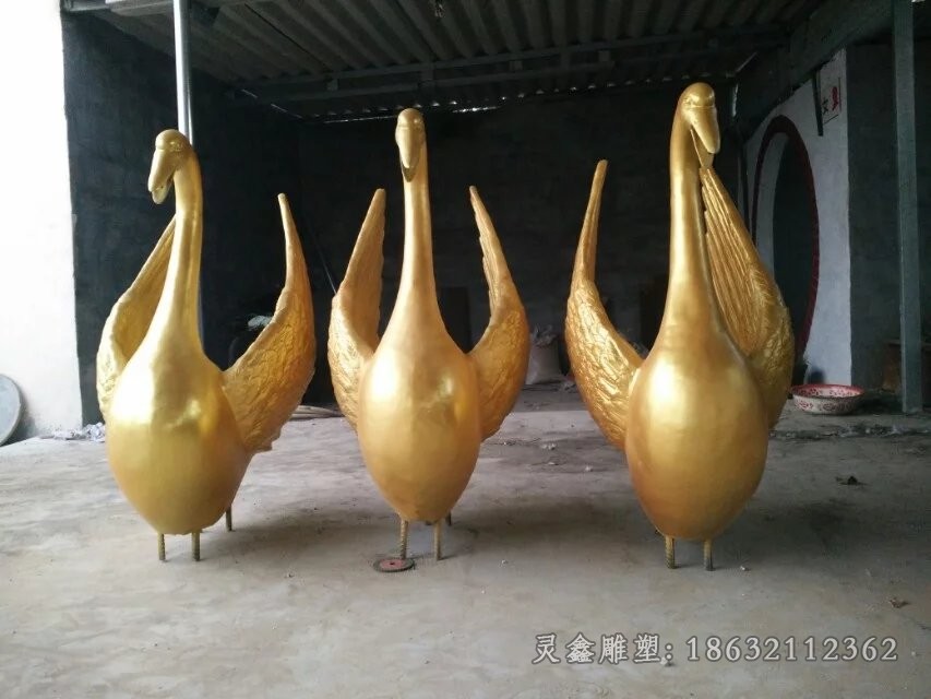 动物天鹅庭院景观铜雕