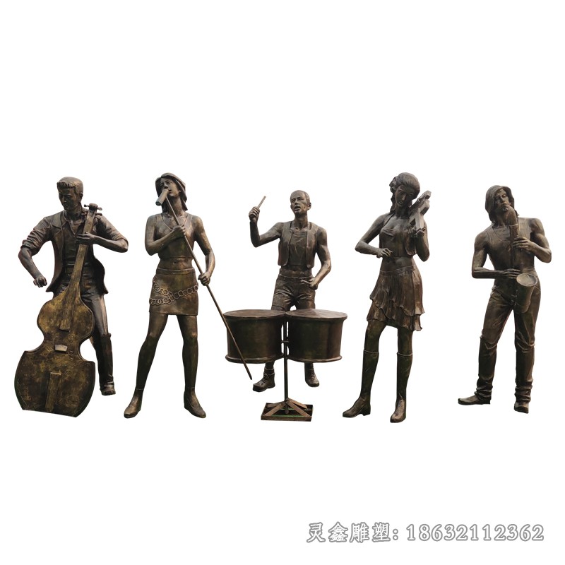 音乐演奏抽象景观铜雕