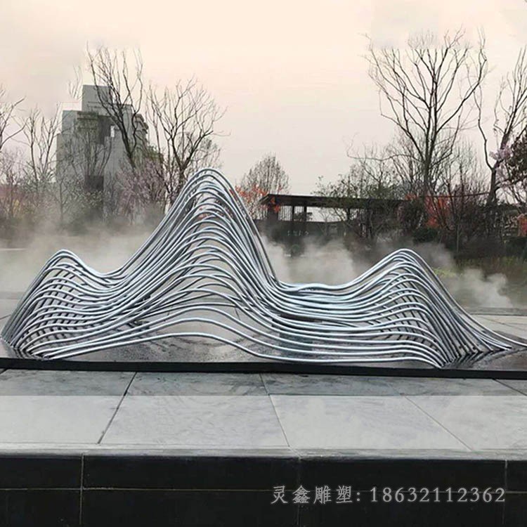 不锈钢镂空假山小区雕塑