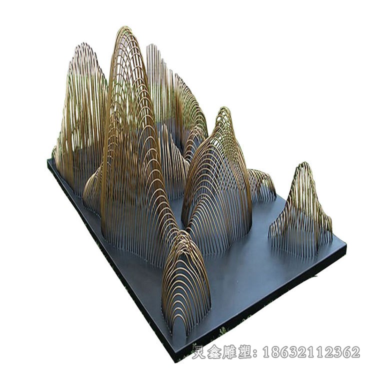 不锈钢镂空假山景观雕塑