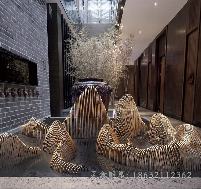 不锈钢假山小区景观雕塑