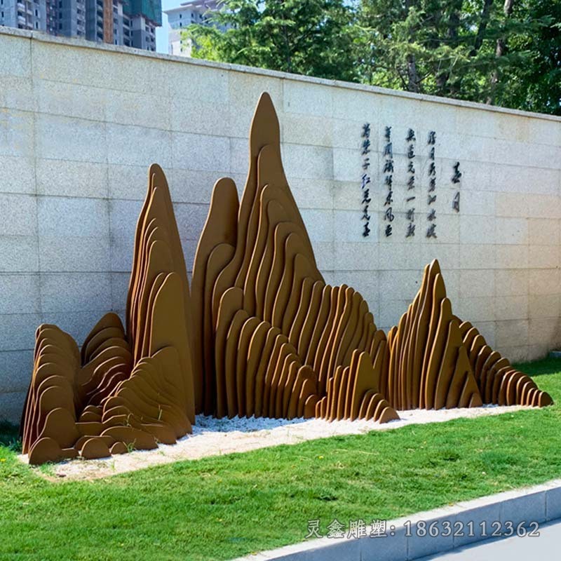 不锈钢假山别墅景观雕塑