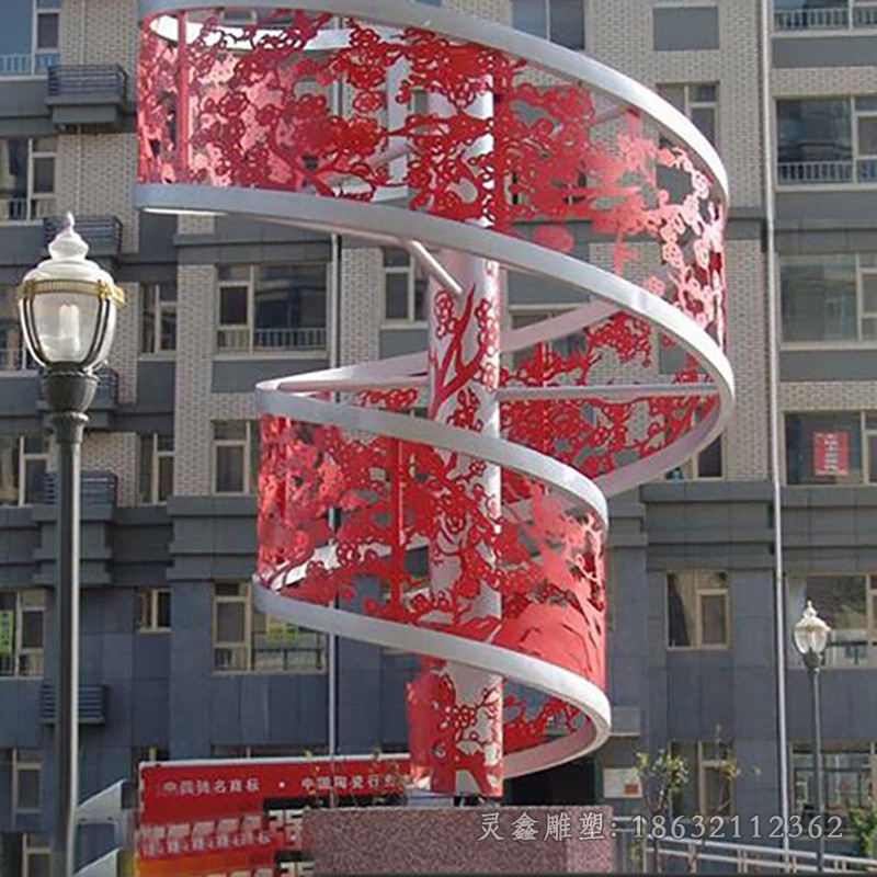 红色剪纸景区不锈钢雕塑