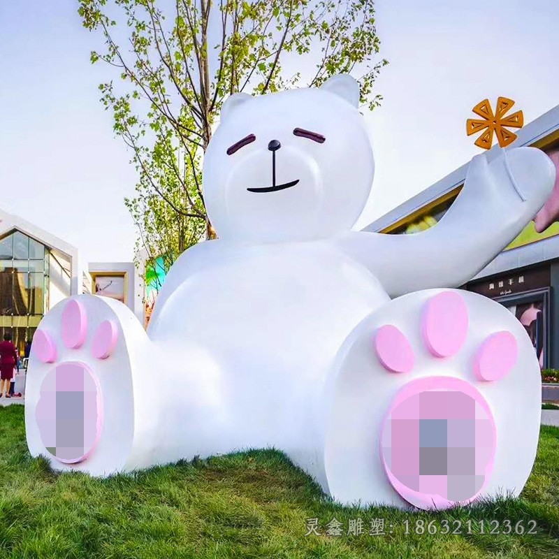 不锈钢彩绘熊猫公园雕塑