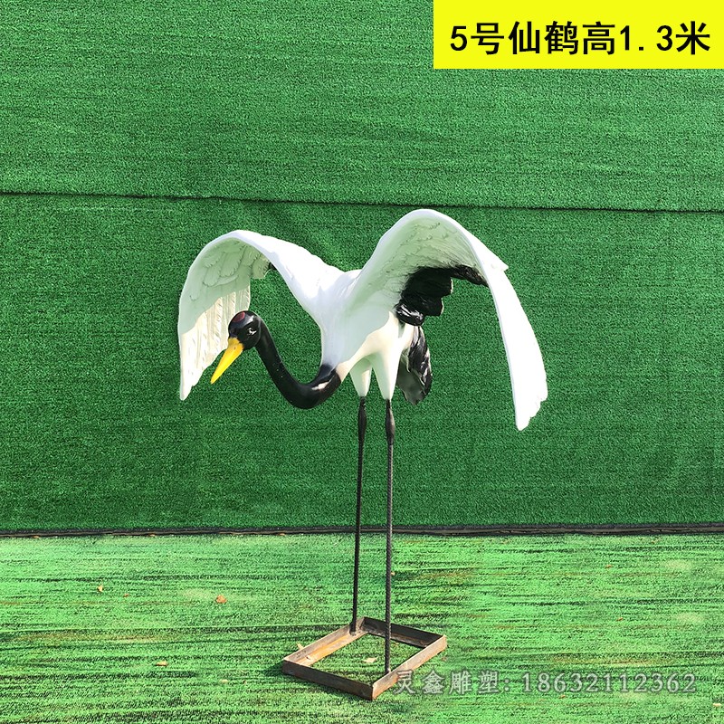 展翅仙鹤校园动物铜雕