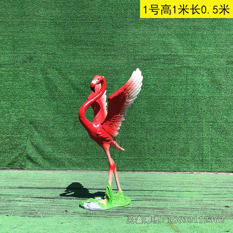 展翅红色仙鹤动物铜雕