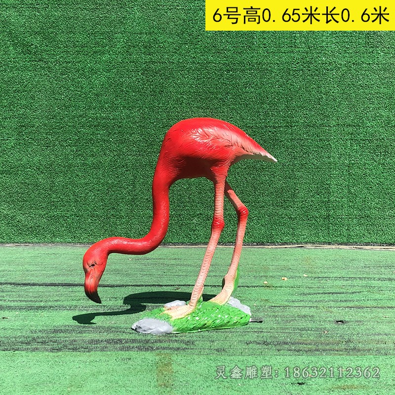 红色仙鹤动物景观铜雕