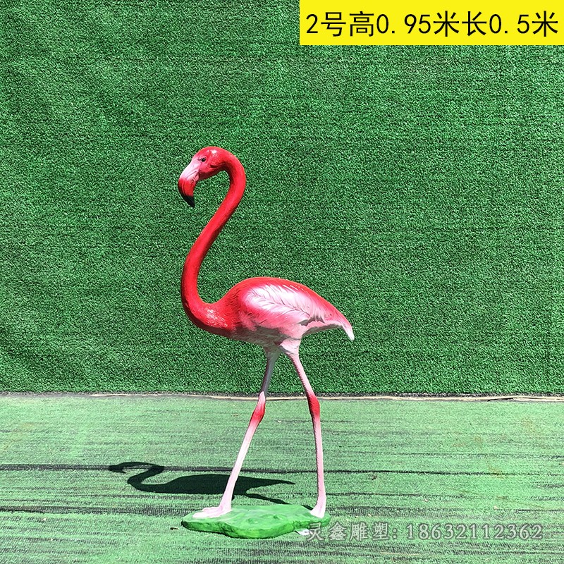 红色仙鹤景观动物铜雕