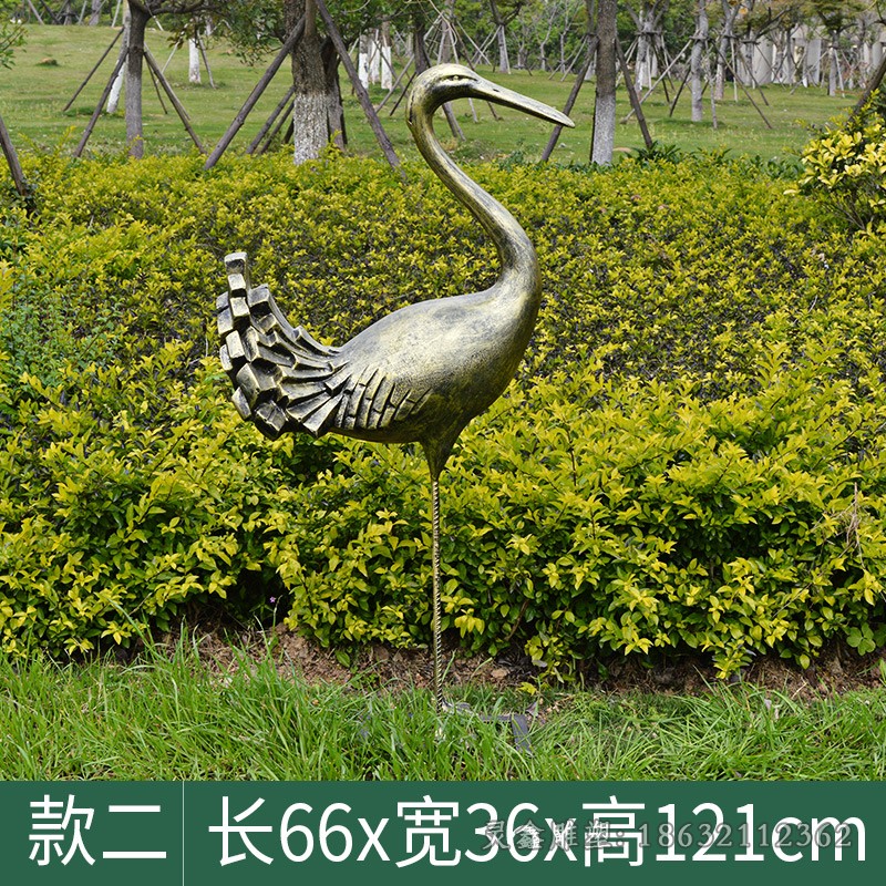 抽象仙鹤广场景观铜雕