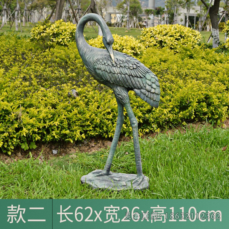 抽象仙鹤园林景观铜雕