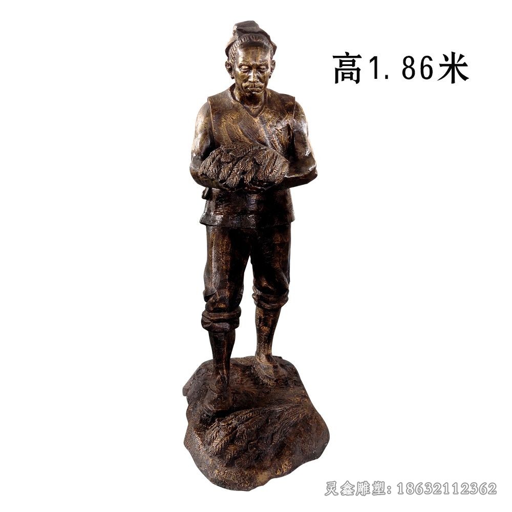 农耕文化公园人物铜雕