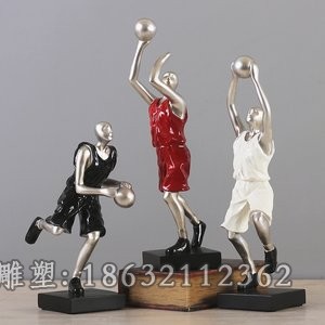 不锈钢彩绘打篮球人物雕塑