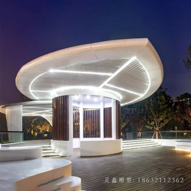 不锈钢发光廊架景观雕塑