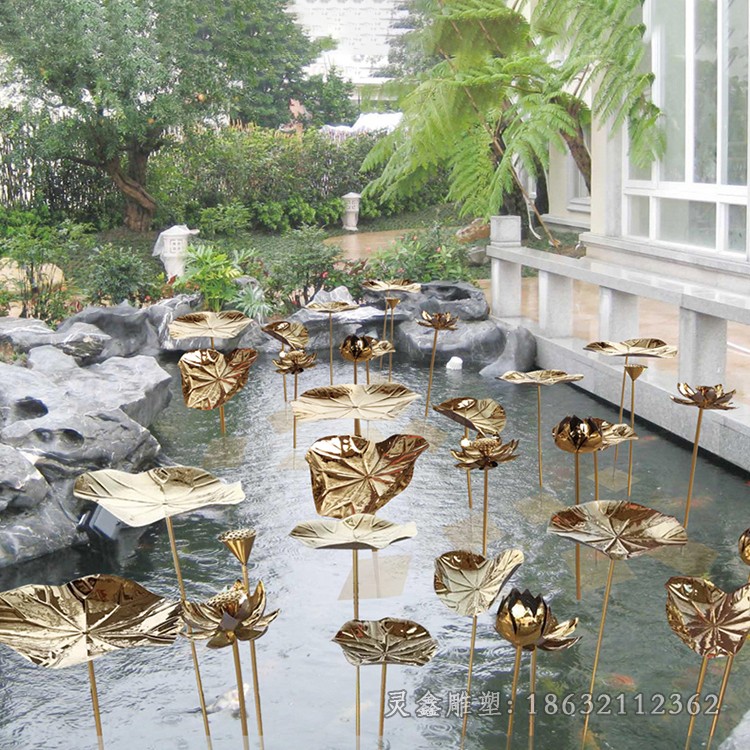 不锈钢抽象莲花城市雕塑