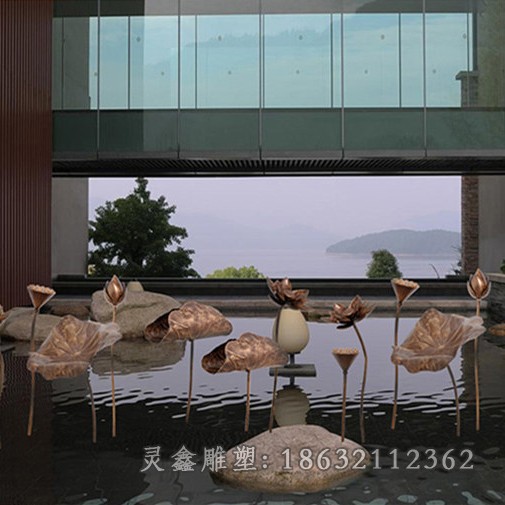不锈钢抽象莲花庭院雕塑