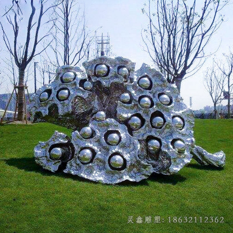 不锈钢莲蓬校园景观雕塑