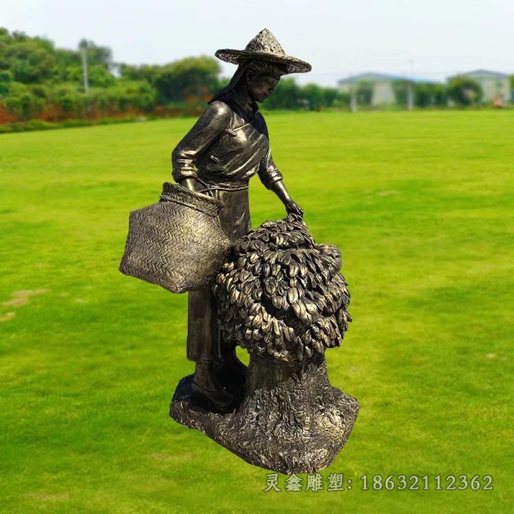 茶文化户外景观铜雕