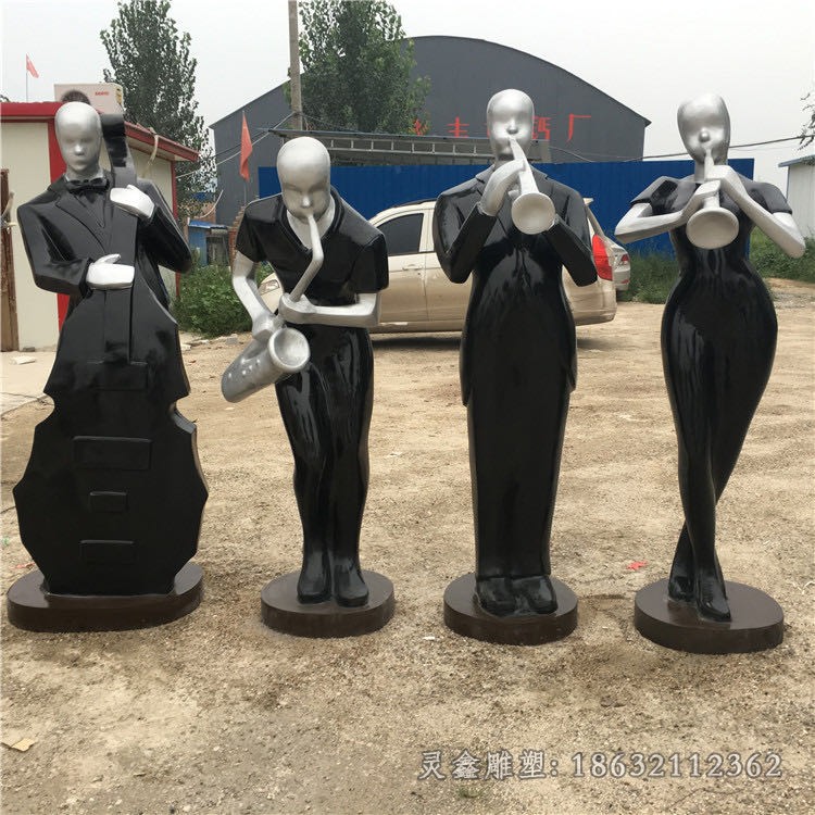 吹拉弹唱景区人物铜雕